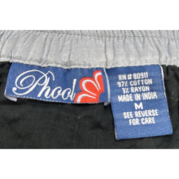 Vtg Phool Tiered Maxi Skirt M Black Whimsigoth Fairy Witchy Peasant Festival - Picture 6 of 8